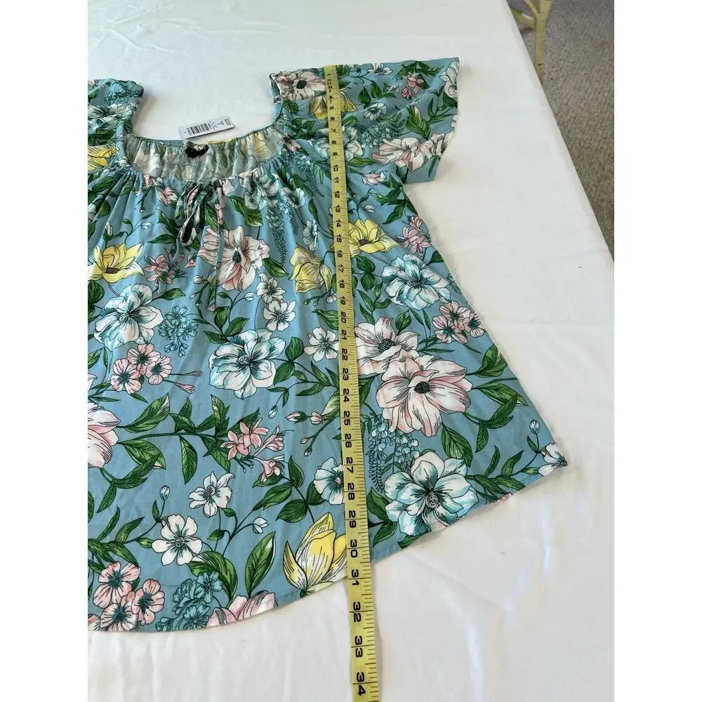 NWT Torrid Blue Floral Lightweight Shirt Size 2X Beach Cruise Vacation - Picture 5 of 8